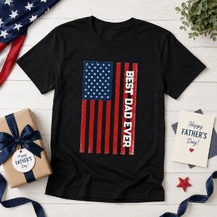 Bästa pappa någonsin Amerikansk flagga Fars dag T Shirt