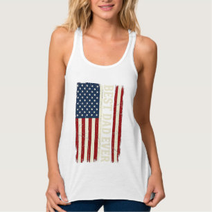 Bästa pappa någonsin Amerikansk flagga Vintage Vec Linne Med Racerback