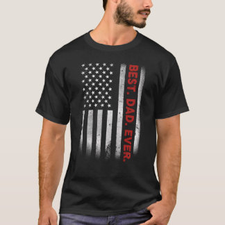 Bästa Pappa någonsin Amerikanska Flagga Fars dag 1 T Shirt