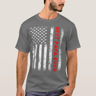Bästa Pappa någonsin amerikanska Flagga för farfar T Shirt