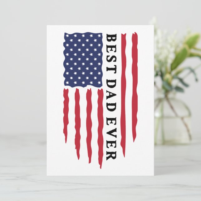 Bästa Pappa någonsin Amerikanska Flagga Inbjudningar (Stående Fram)