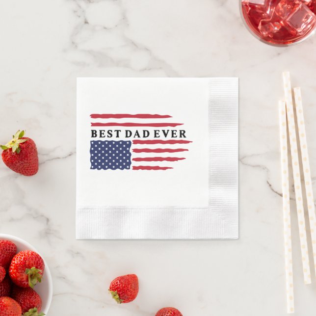 Bästa Pappa någonsin Amerikanska Flagga Pappersservett (Insitu)