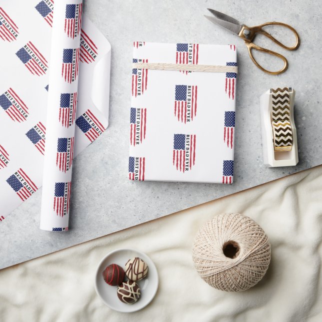 Bästa Pappa någonsin Amerikanska Flagga Presentpapper (Hantverk)