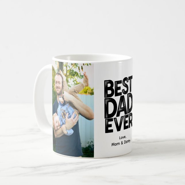 Bästa pappa någonsin Anpassad 2-sidig foto Kaffemugg (Framsida vänster)