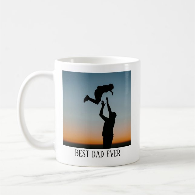 Bästa pappa någonsin Anpassad fotokaffemugg Kaffemugg (Vänster)