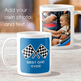 Bästa pappa någonsin Anpassade bildbilflaggor blå Kaffemugg