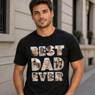Bästa pappa någonsin anpassade fotokollage fars da t shirt