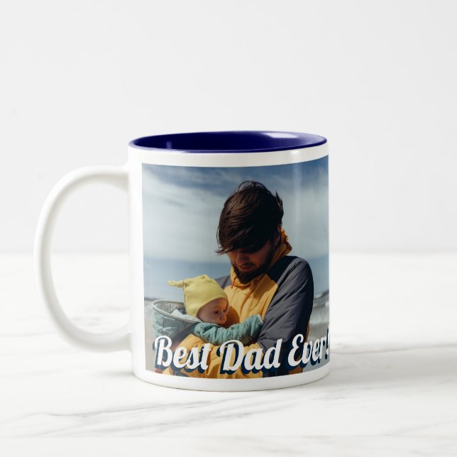 Bästa Pappa någonsin! Anpassningsbar 2-Vågräts fot Två-Tonad Mugg (Vänster)