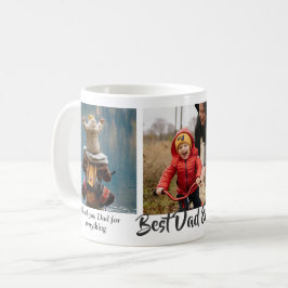 Bästa Pappa någonsin Anpassningsbar 3-fotosamling Kaffemugg