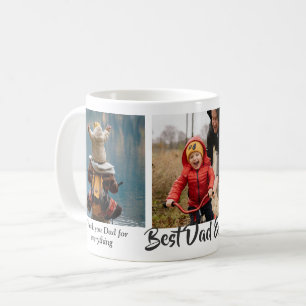 Bästa Pappa någonsin Anpassningsbar 3-fotosamling Kaffemugg
