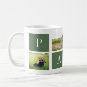 Bästa Pappa någonsin! Anpassningsbar 4-Fotokollage Kaffemugg