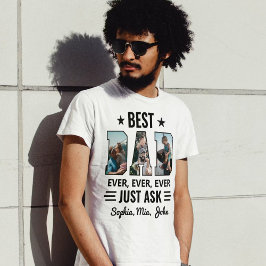 Bästa Pappa någonsin-Anpassningsbar Foto Collage & T Shirt