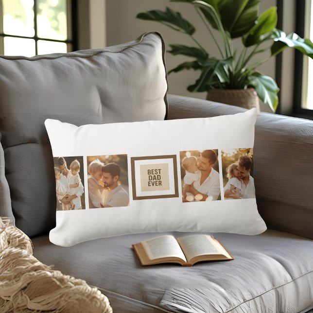 Bästa Pappa någonsin | Anpassningsbar Foto för Far Lumbarkudde (Skapare uppladdad)