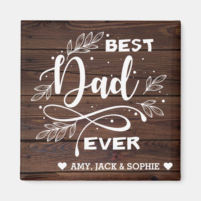 Bästa Pappa någonsin Anpassningsbar Modern Script  Magnet (Framsidan)