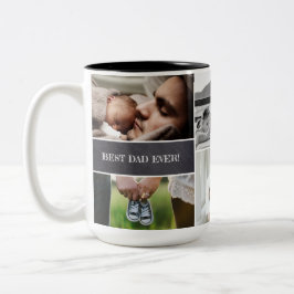 Bästa Pappa någonsin Anpassningsbar Photo Collage Två-Tonad Mugg