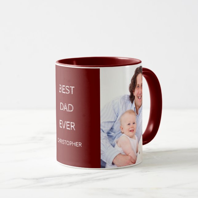 Bästa Pappa någonsin Anpassningsbar två foton Mugg (Framsida höger)