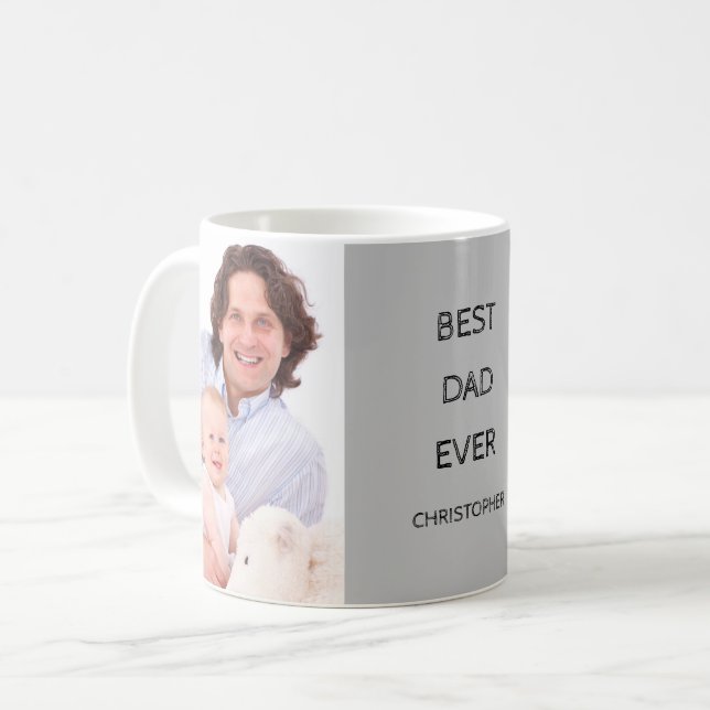 Bästa Pappa någonsin-Anpassningsbarna Foto Namn Mu Kaffemugg (Framsida vänster)