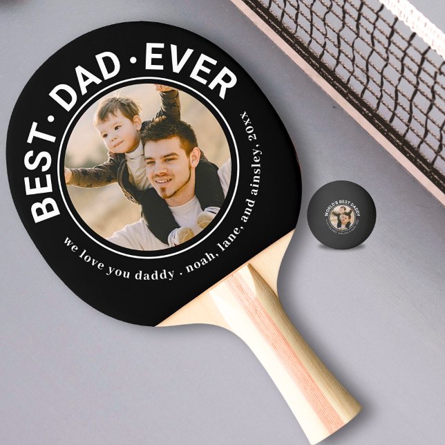 Bästa Pappa någonsin-Anpassningsbarna, fotosvart P Pingisracket (Skapare uppladdad)