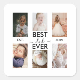 Bästa pappa någonsin Anpassningsbart år och bilder Fyrkantigt Klistermärke