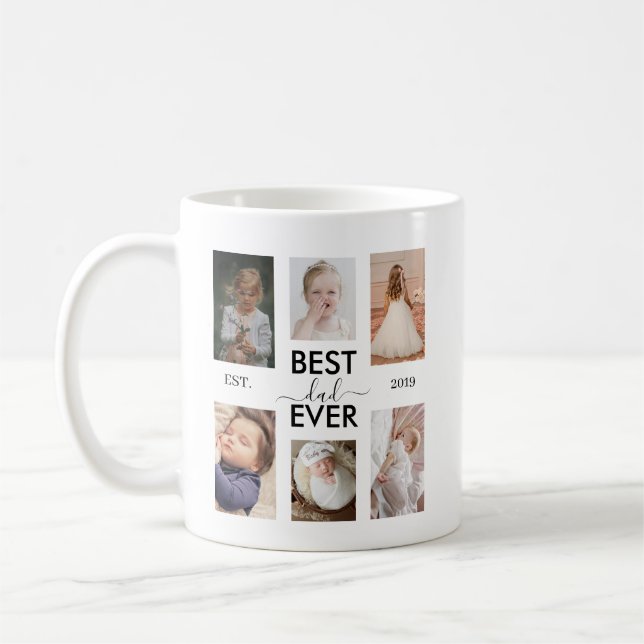 Bästa pappa någonsin Anpassningsbart år och bilder Kaffemugg (Vänster)