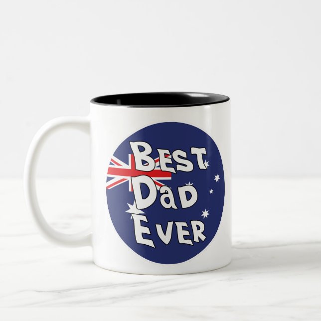 Bästa pappa någonsin Australien Flagga Två-Tonad Mugg (Vänster)
