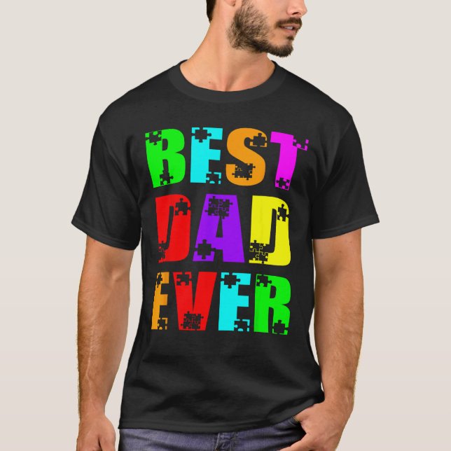 Bästa Pappa någonsin Autism Far pappa Awareness Au T Shirt (Framsida)
