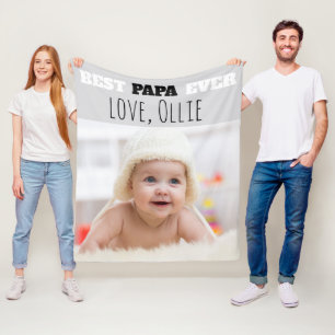 Bästa Pappa någonsin Baby Photo Fars dag Fleecefilt