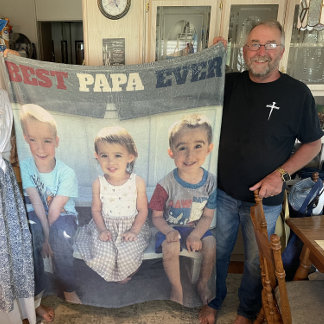Bästa Pappa någonsin Barnbarn Photo Fars dag Fleecefilt