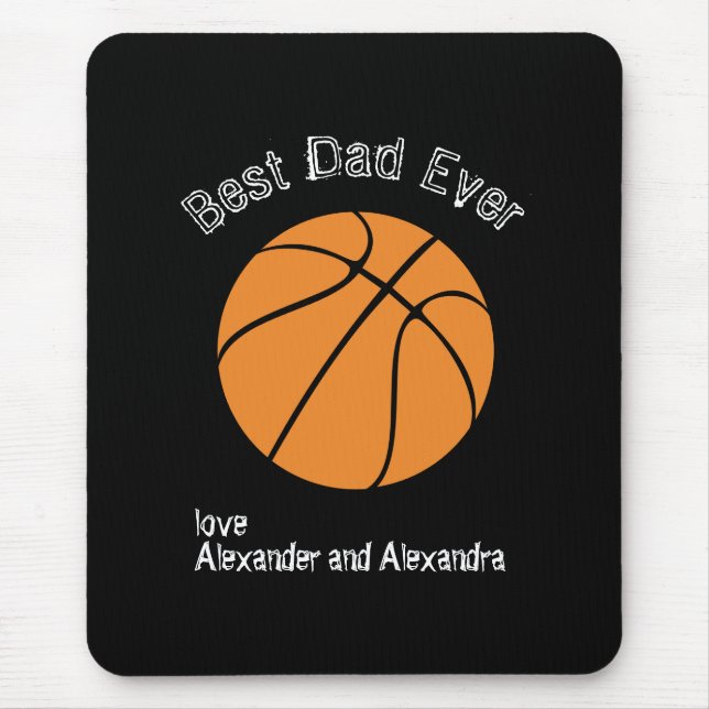 Bästa pappa någonsin Basket Text med distresseffek Musmatta (Framsidan)
