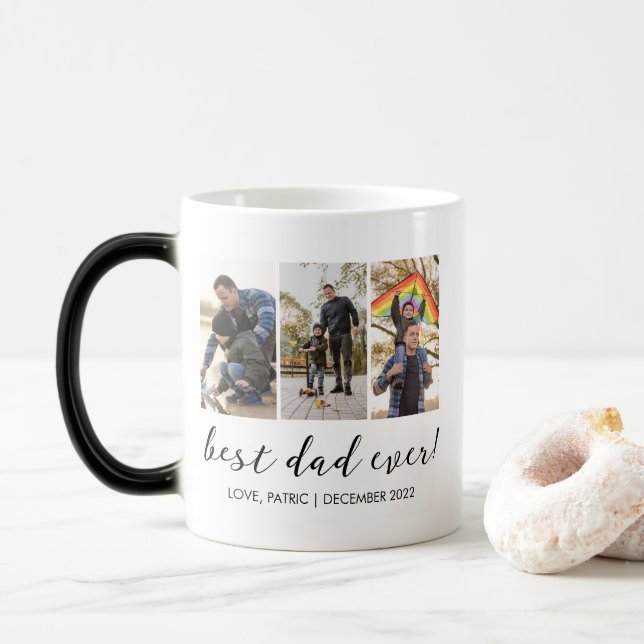 Bästa Pappa någonsin behålla multifoto Magisk Mugg (Med munk)