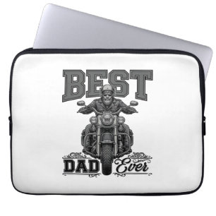 Bästa pappa någonsin Biker Vintage Gravering T-Shi Laptop Fodral