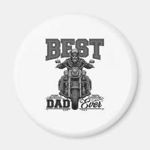 Bästa pappa någonsin Biker Vintage Gravering T-Shi Magnet