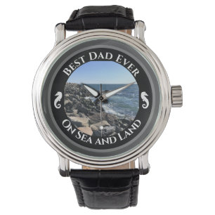 Bästa Pappa någonsin - blå atlantisk havsyta Armbandsur