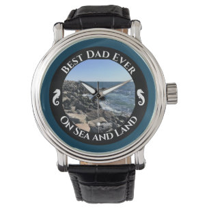 Bästa Pappa någonsin - blå atlantisk havsyta Armbandsur