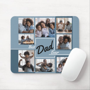 Bästa pappa någonsin Blå fotokollage Fars dag Musmatta