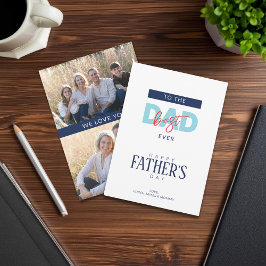 Bästa pappa någonsin Blå Glad fadersdag Foto Kort