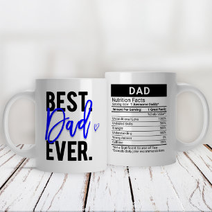 Bästa Pappa någonsin blå + näringsmässiga fakta, Jumbo Mugg