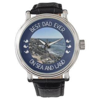 Bästa pappa någonsin Blå Ocean Foto Armbandsur