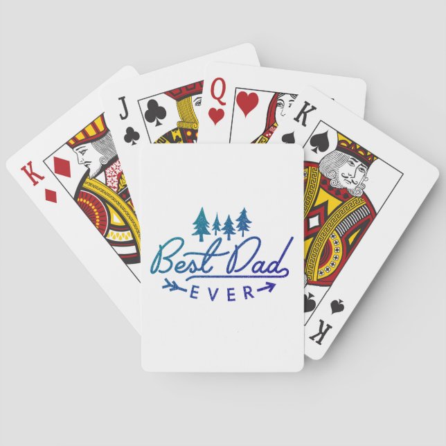 Bästa Pappa någonsin blå typografi med Träd Casinokort (Baksidan)