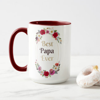 Bästa Pappa Någonsin Blommig Kaffemugg - Söt Fars
