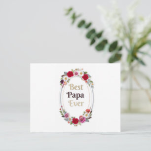 Bästa Pappa Någonsin Blommig Postkort - Farsdagspr Vykort