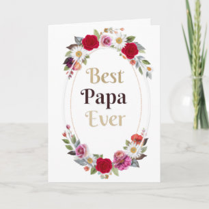 Bästa Pappa Någonsin Blommig Välkomstkort - Fars d Kort