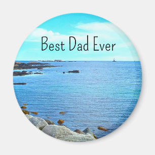 Bästa Pappa någonsin Blue Ocean Photo Azure Himmel Magnet