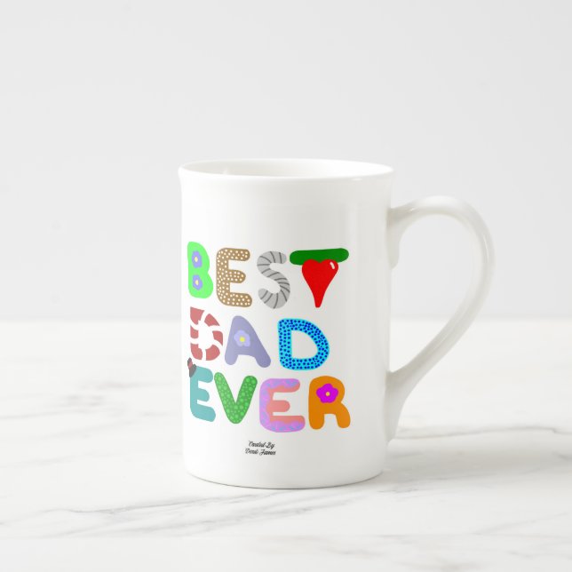 Bästa Pappa någonsin Bone China Mugg Benporslin Mugg (Höger)
