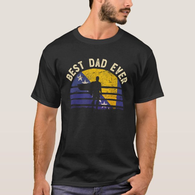 Bästa Pappa någonsin Bosnien och Hercegovinas Hero T Shirt (Framsida)