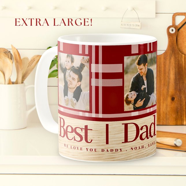 Bästa Pappa någonsin Buffalo Play Wood Photo Fars  Jumbo Mugg (Skapare uppladdad)