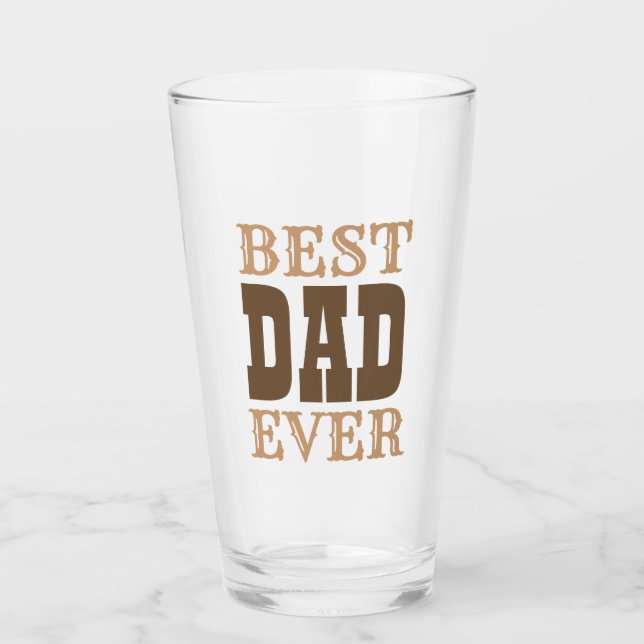 Bästa Pappa någonsin citat Brown Typography Fars d Glaskopp (Framsida)