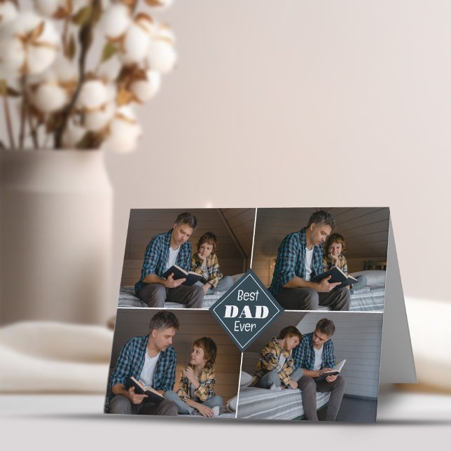 "Bästa pappa någonsin" Collage Foto Vikad Högtidsk Helgkort (Skapare uppladdad)