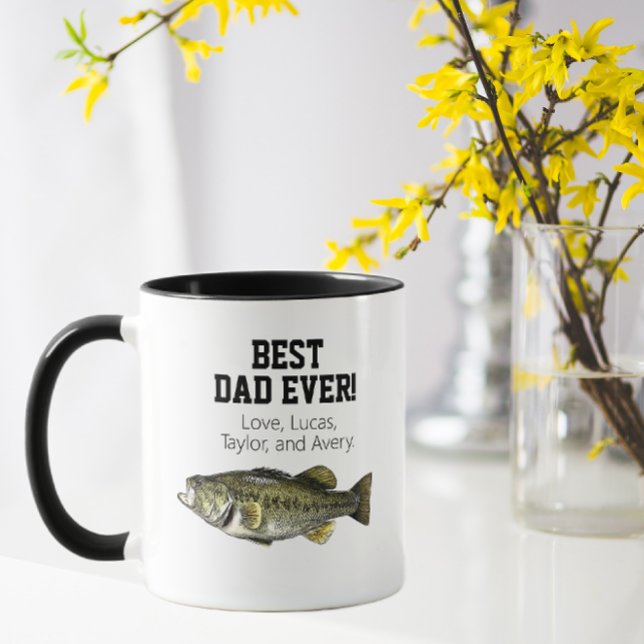 Bästa Pappa någonsin Coola Bass Fishing Fars dag Mugg (Skapare uppladdad)