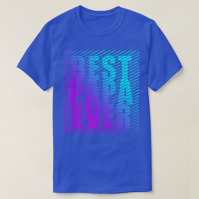 Bästa Pappa någonsin-Coola-typografi - blått Purpr T Shirt (Design framsida)